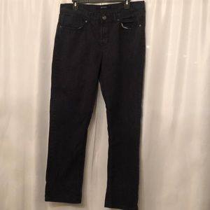 Men’s dark blue jeans.